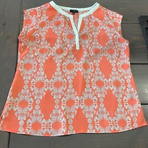 Cute Peachish Orange Paisley Top